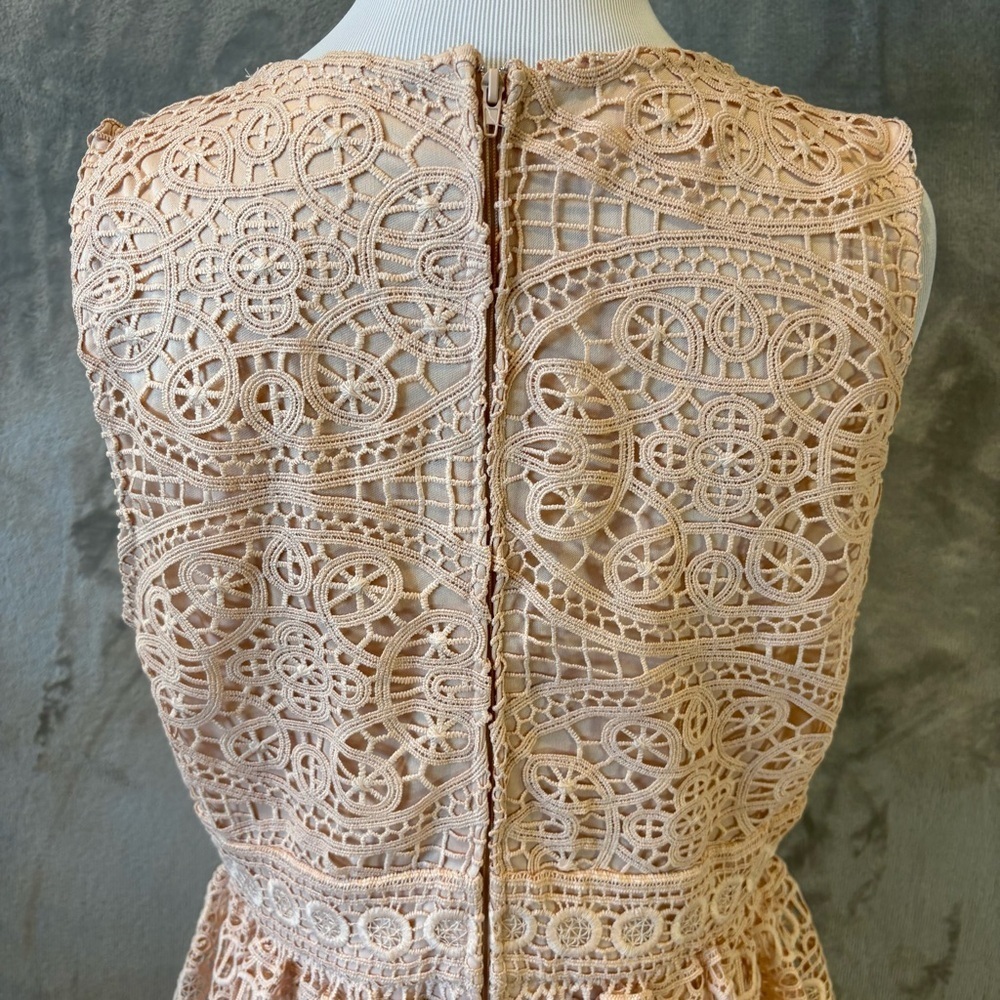 Miami Boho Bohemian Feminine Lace Midi Dress Sz L - Picture 7 of 12